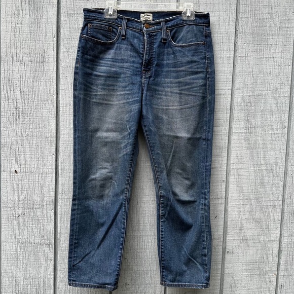J. Crew Straightaway Jean Women's Size 29 Distressed Cropped Denim Blue - Picture 1 of 10
